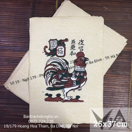 Tranh Đông Hồ Gà Dạ Xướng - Gà Lộc